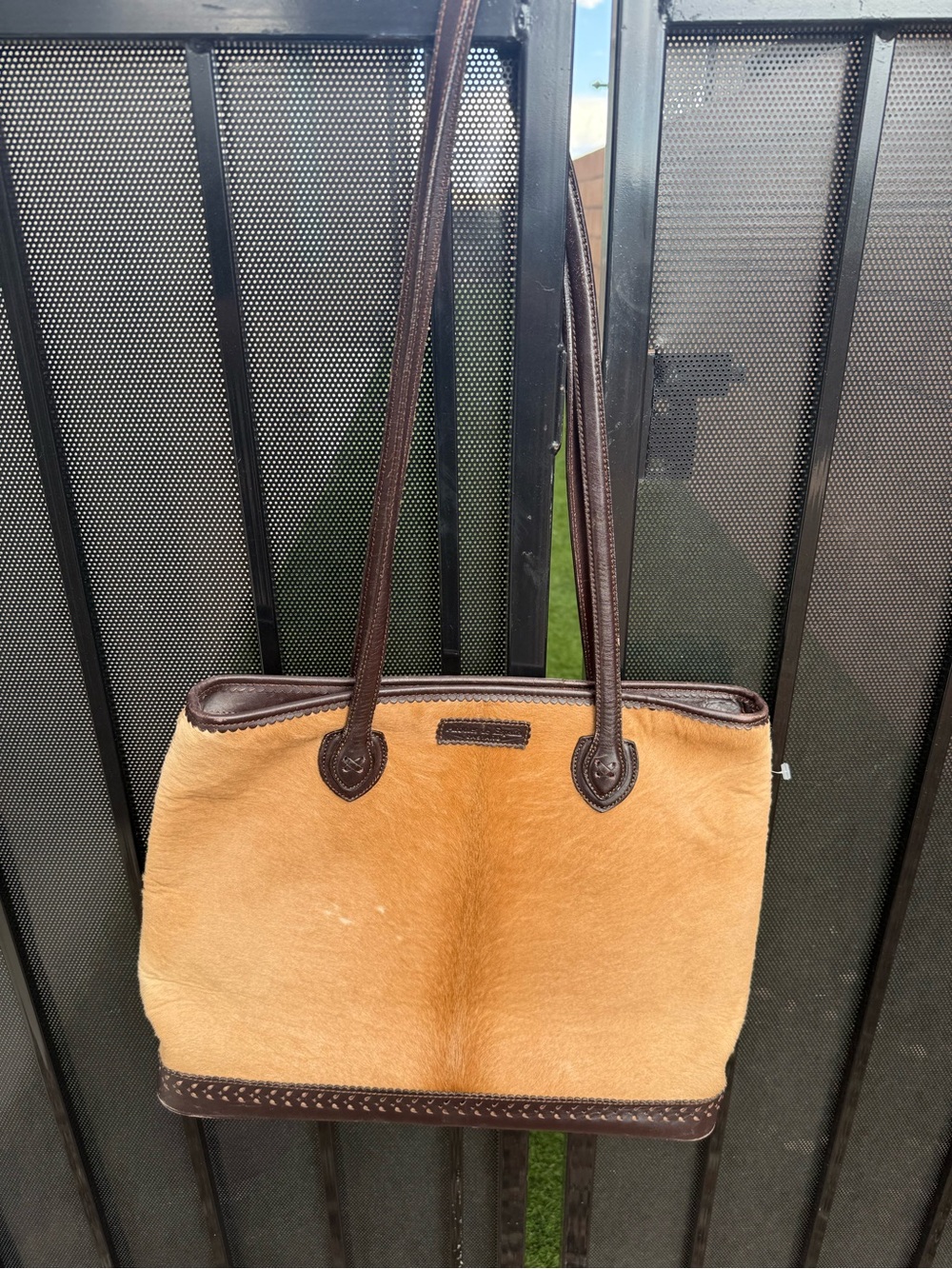 Vintage LOEWE Madrid 1846 Pony Calf Hair Tote Bag | Anagram Logo | Brown Leather - Picture 2 of 11